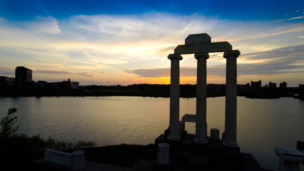 Sunset at Baird Point in the North Campus Photograph: Douglas Levere